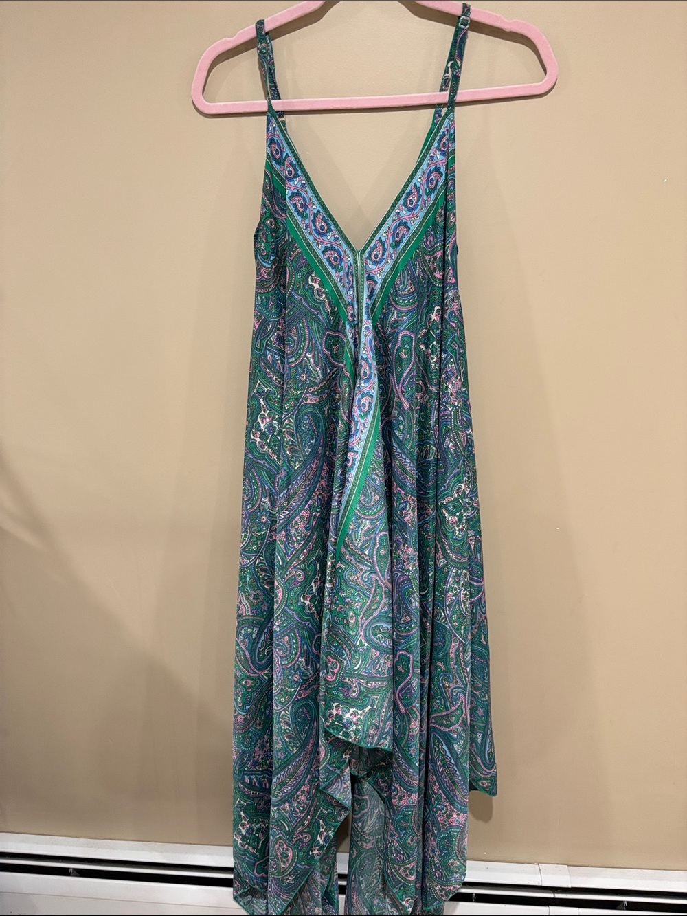 Free size beachy boho handkerchief maxi with pockets